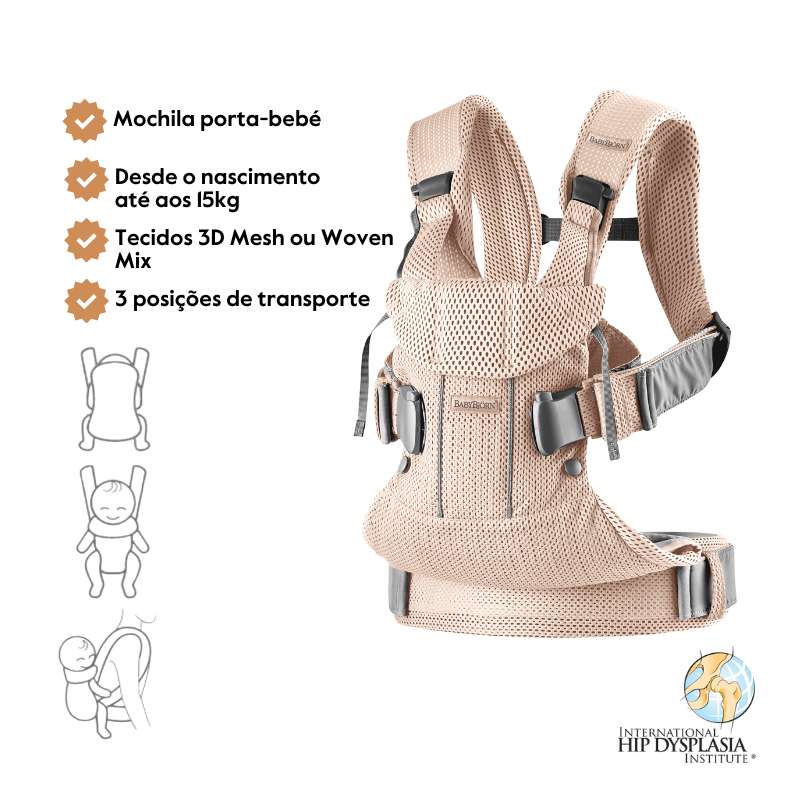 BabyBjorn Mochila Porta Bebé One Air - Rosa Perla