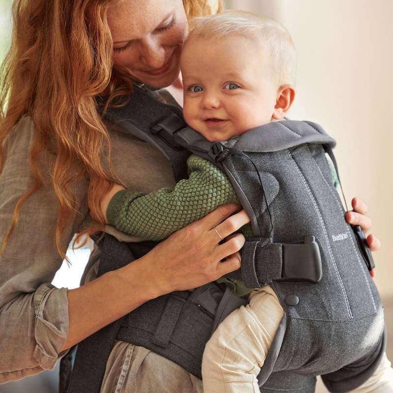 BabyBjorn Mochila Porta Bebé One Woven Mix - Gris oscuro