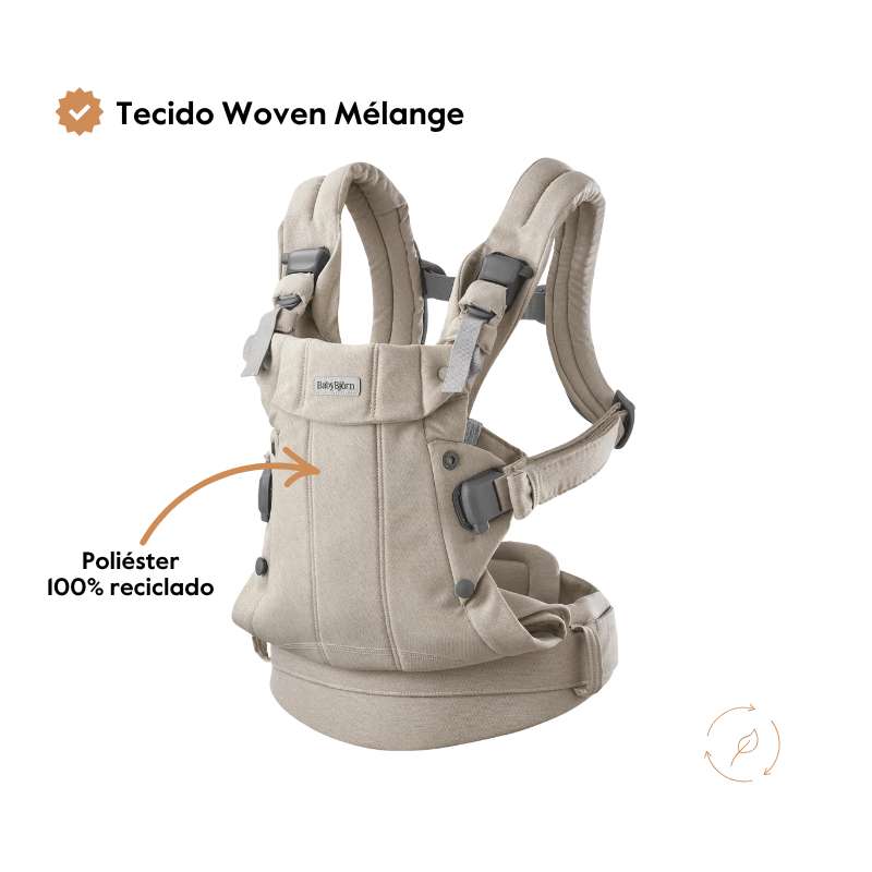 Babybjorn Mochila Porta Bebé Harmony Woven Melange - Rosa Claro