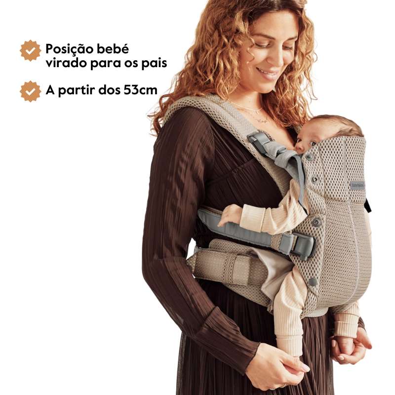 Babybjorn Mochila Porta Bebé Harmony Woven Melange - Beige Claro