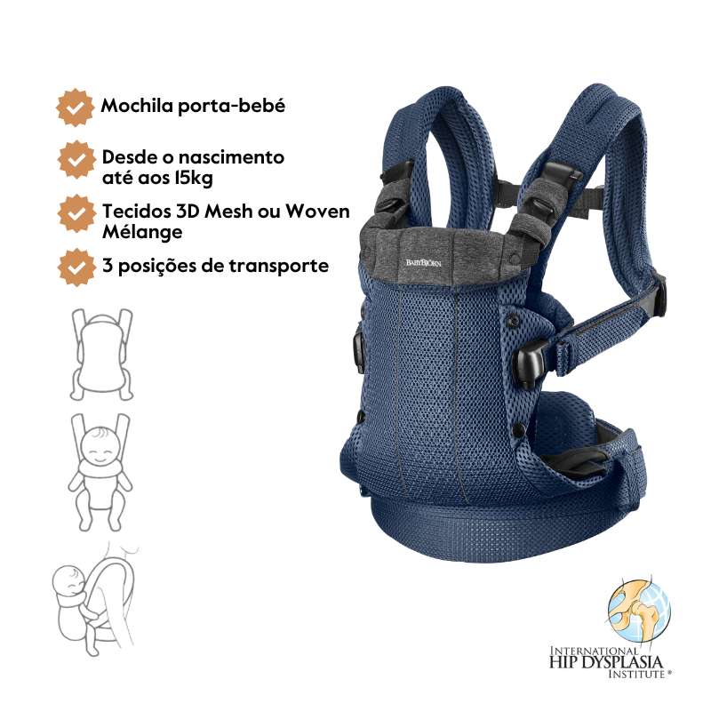 Babybjorn Mochila Porta Bebé Harmony - Azul Marino Mesh