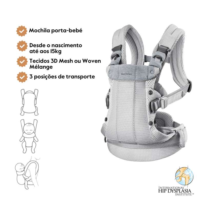 Babybjorn Mochila Porta Bebé Harmony - Plata Mesh