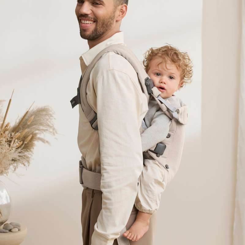 Babybjorn Mochila Porta Bebé Harmony Woven Melange - Beige Claro