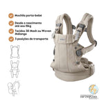 Babybjorn Mochila Porta Bebé Harmony Woven Melange - Beige Claro