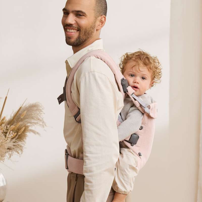 Babybjorn Mochila Porta Bebé Harmony Woven Melange - Rosa Claro