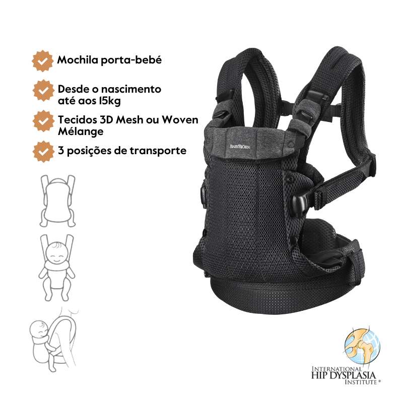 Babybjorn Mochila Porta Bebé Harmony - Negro Mesh