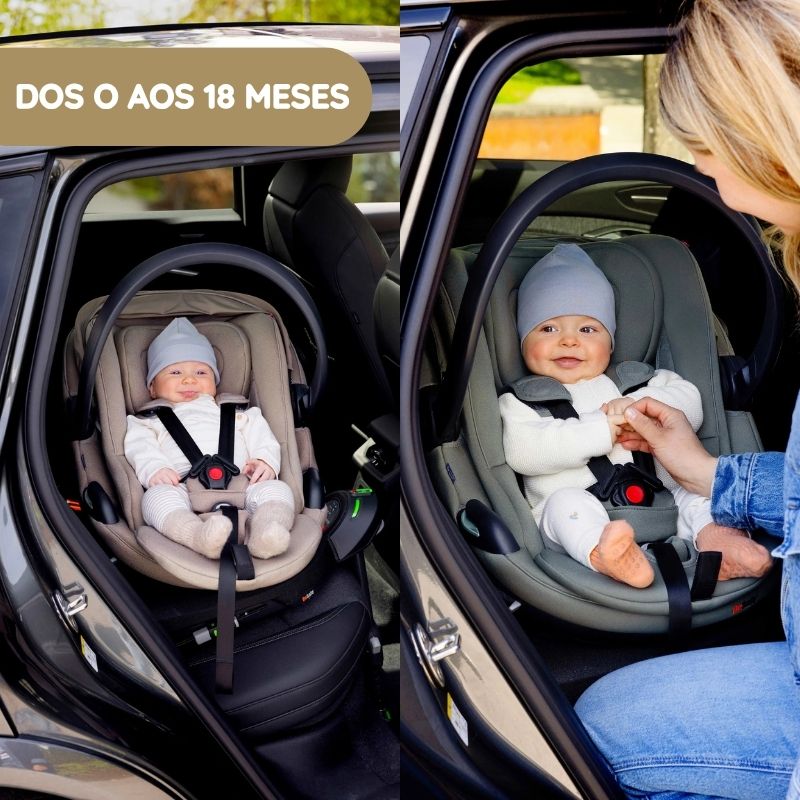 Dos 40 aos 87 cm, cerca de 0 a 18 meses — BeSafe Cadeira Auto Go Beyond 2 Meadow Green SoftBreeze