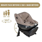 BeSafe Pack Cadeira Auto Beyond 2 360 com Base Isofix - Dark Sand SoftBreeze