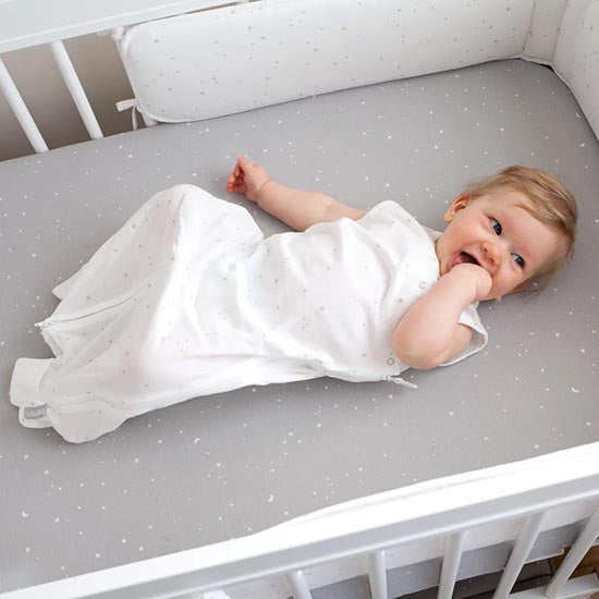 Bemini Lençol de Cama 70x140cm - Little stars print grizou