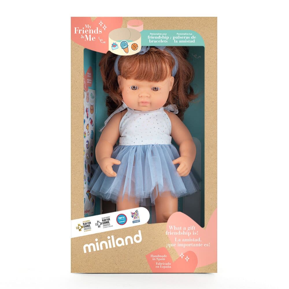 Boneca Caucasiana Ruiva 38 cm My Friends & Me da Miniland - A partir dos 10 meses