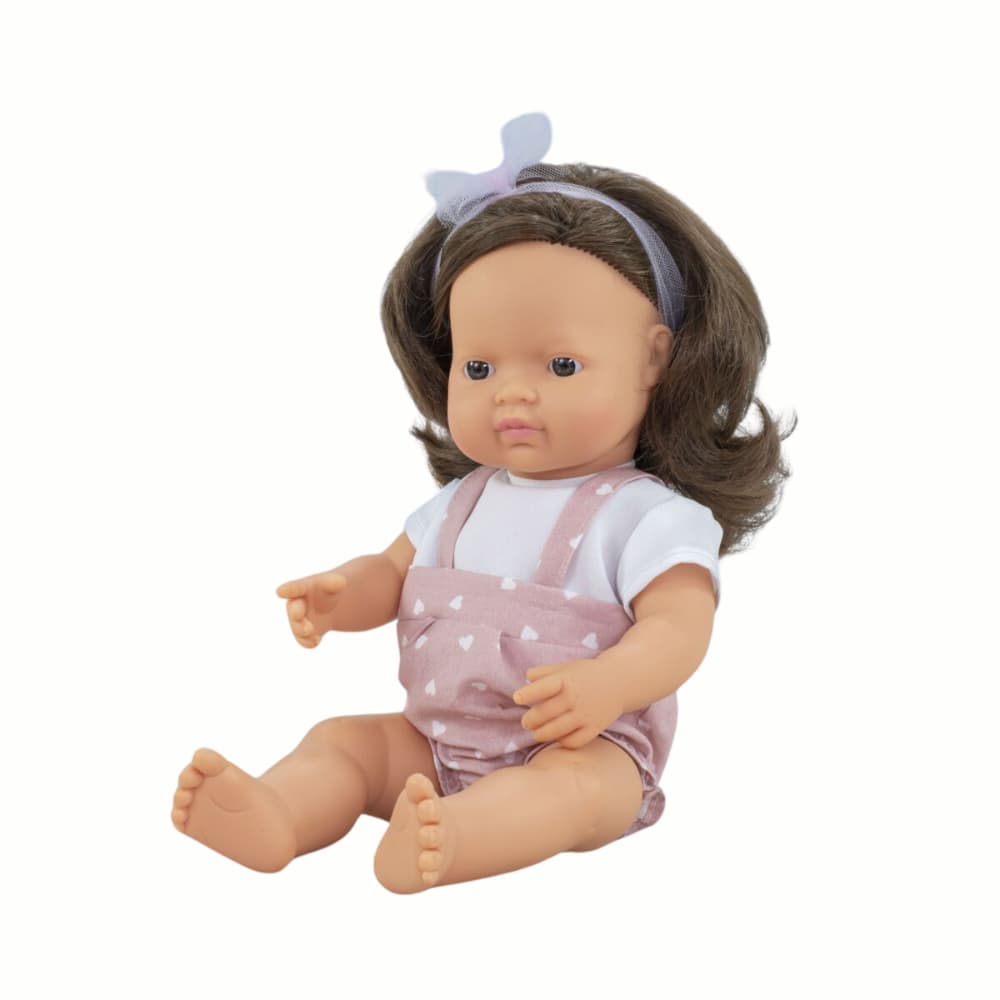Boneca de Cabelo Castanho Caucasiano 38 cm My Friends & Me da Miniland - Dos 10 meses aos 6 anos