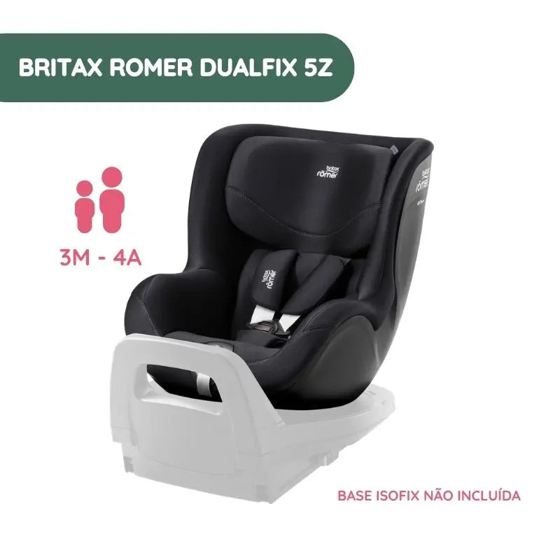 Britax Romer DualFix 5z Car Seat - Deep Black from 3 months to 4 years - Classic