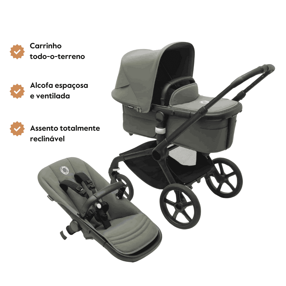 Carrinho de Bebé Fox 5 Completo da Bugaboo  - Black/Forest Green
