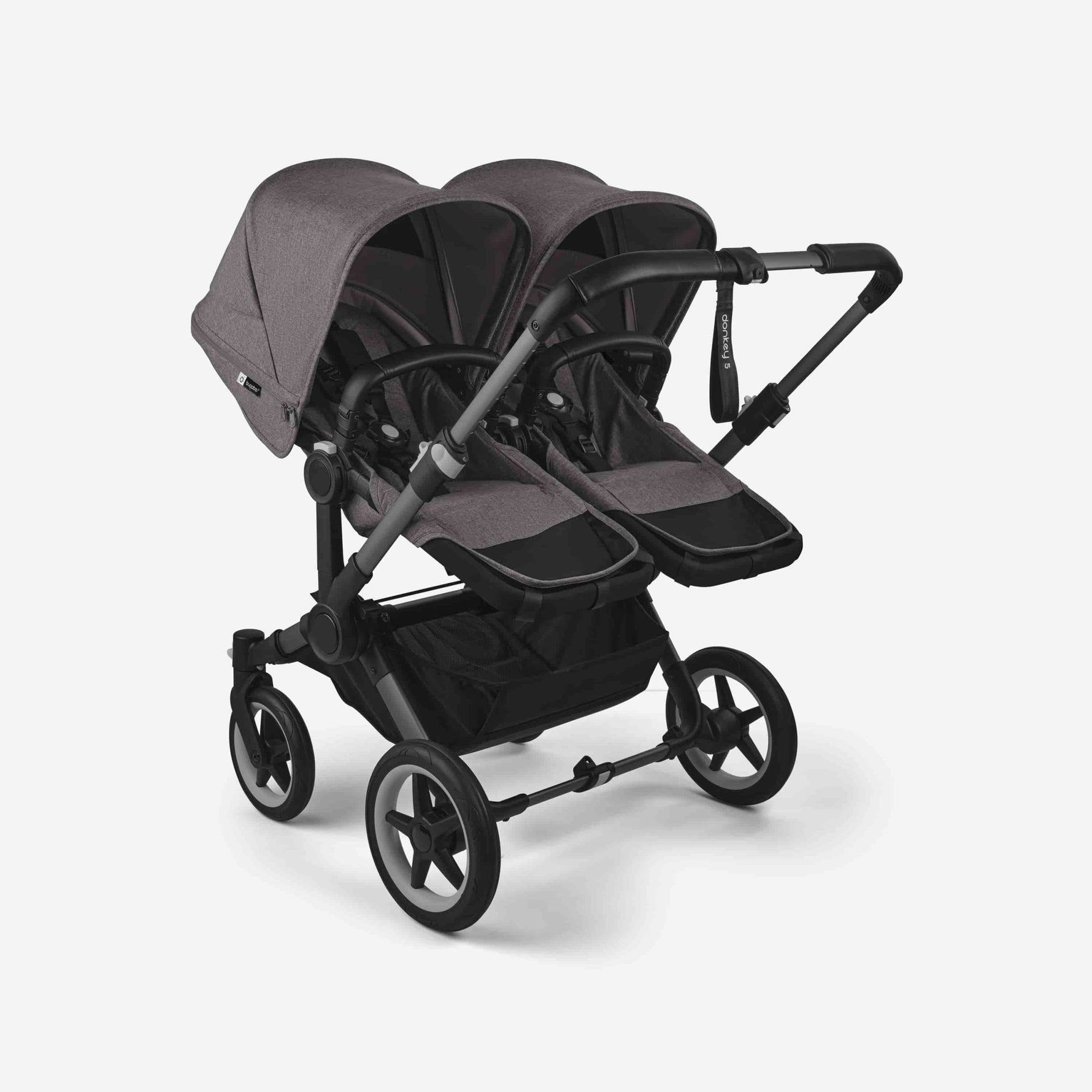 Carrinho de Bebé para Gémeos Bugaboo Donkey 5 Twin - Graphite/Gris Melange