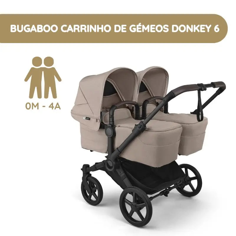 Bugaboo Donkey 6 Carrinho de Gémeos - Desert Taupe melange
