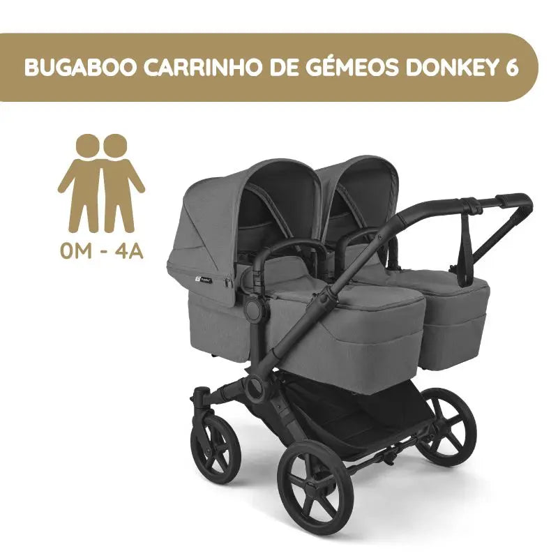 Bugaboo Donkey 6 Carrinho de Gémeos - Moon Grey