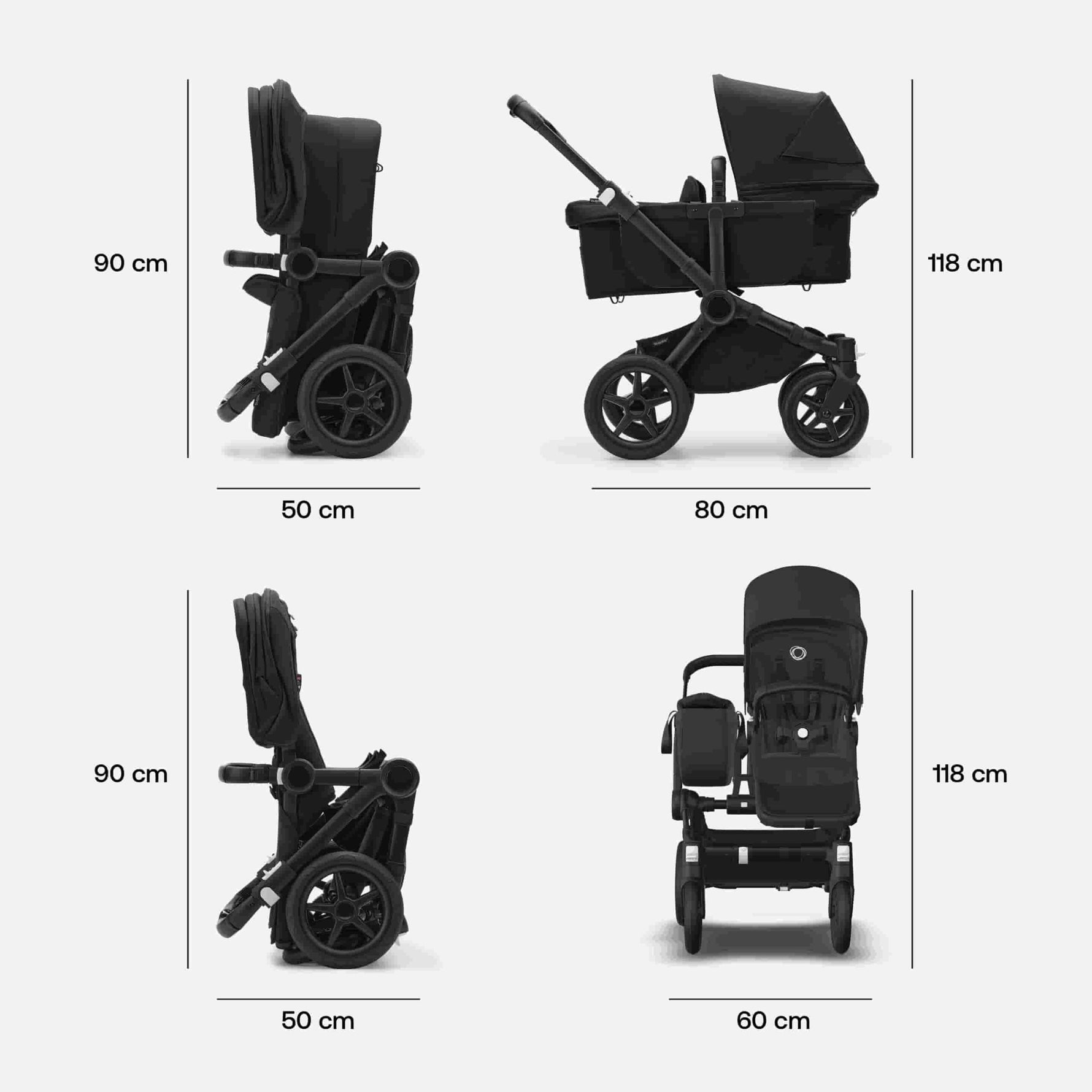 Carrinho de Bebé Donkey 5 Mono Completo da Bugaboo - Cresce com a família - Black/Desert Taupe