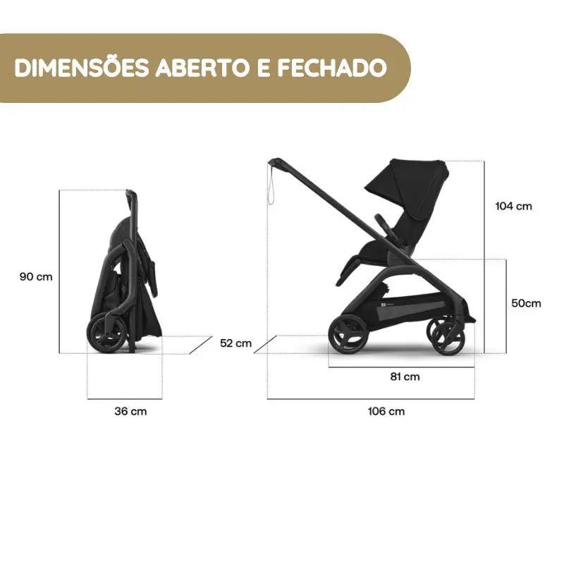 Bugaboo Dragonfly Plus Carrinho de Bebé - Heritage Black