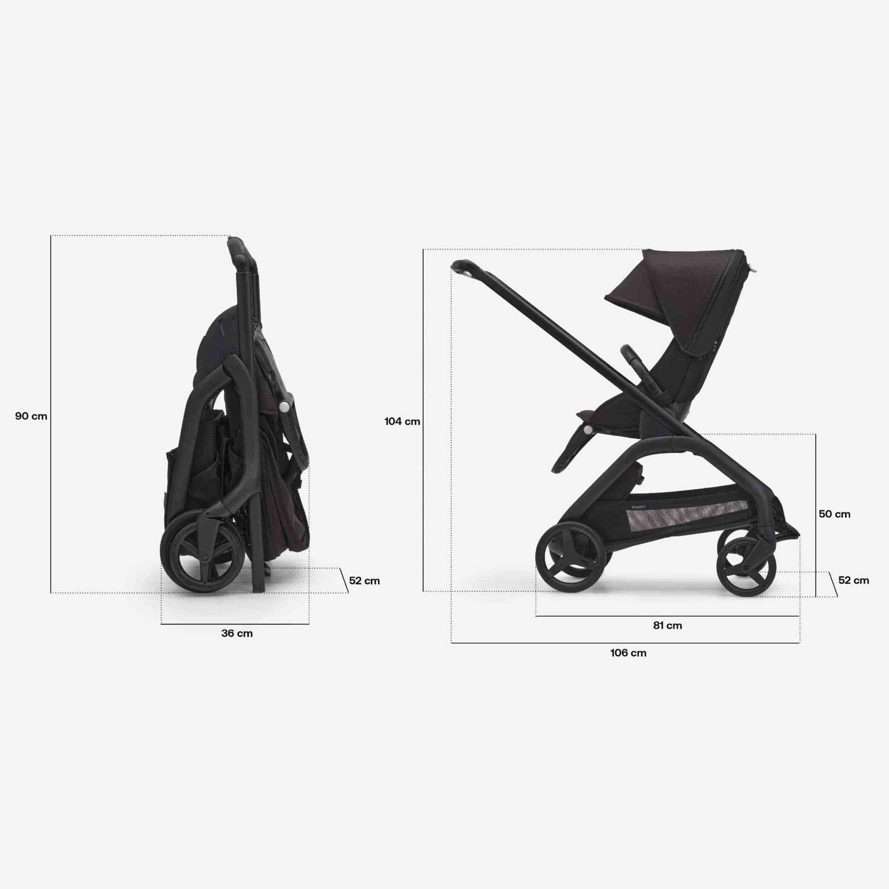 Carrinho de Bebé Dragonfly Completo da Bugaboo - Black/Dark Cherry
