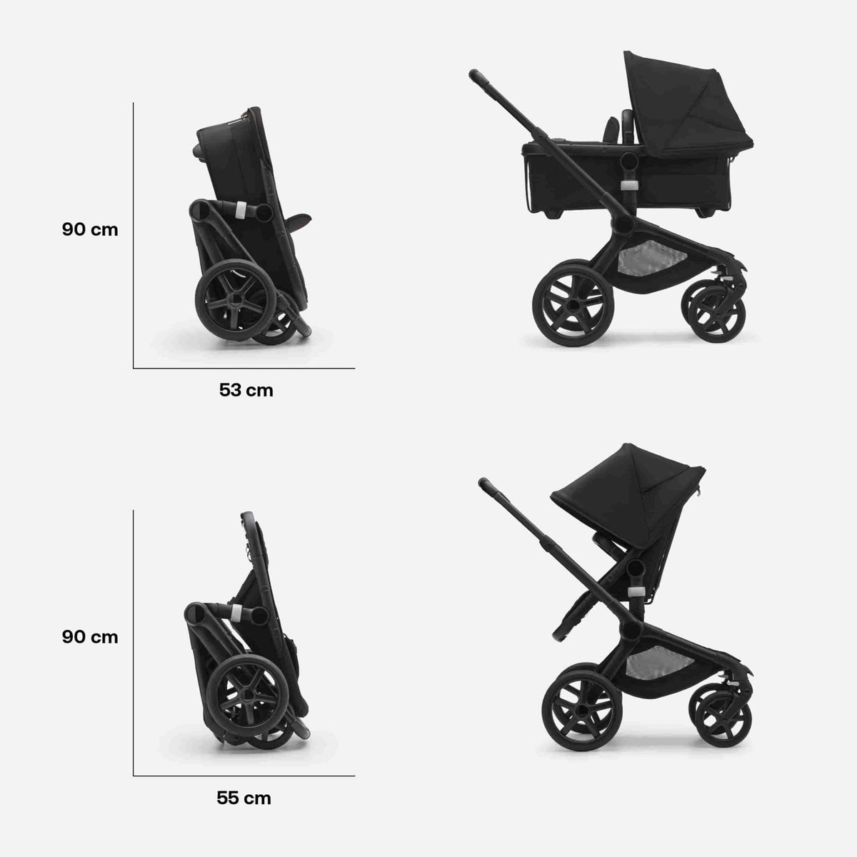 Carrinho de Bebé Fox 5 Completo da Bugaboo  - Black/Midnight Black
