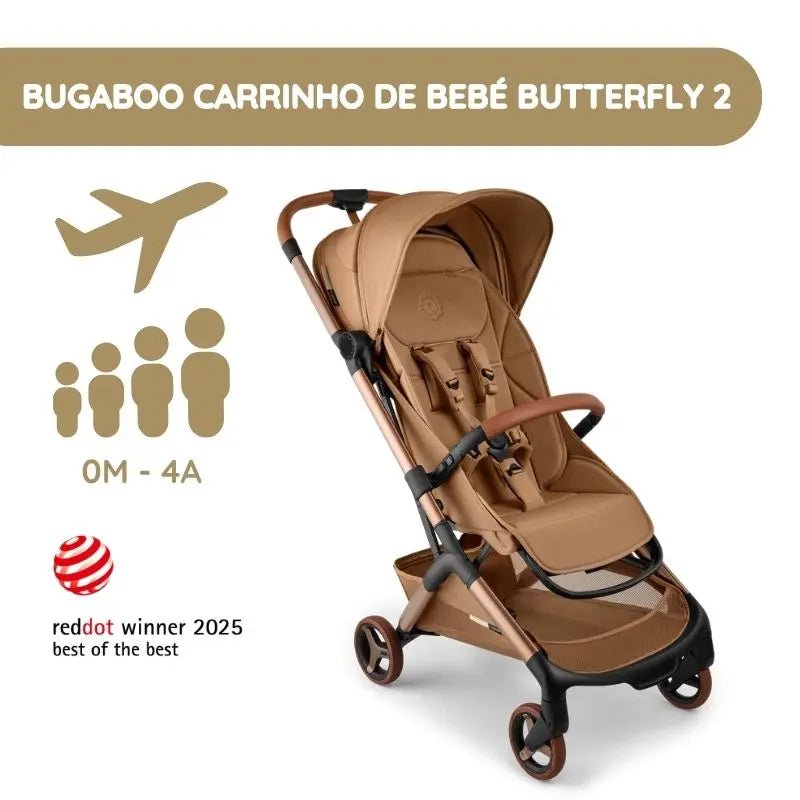 Bugaboo X Stella McCartney Butterfly 2 Carrinho de Bebé - Tobacco Brown