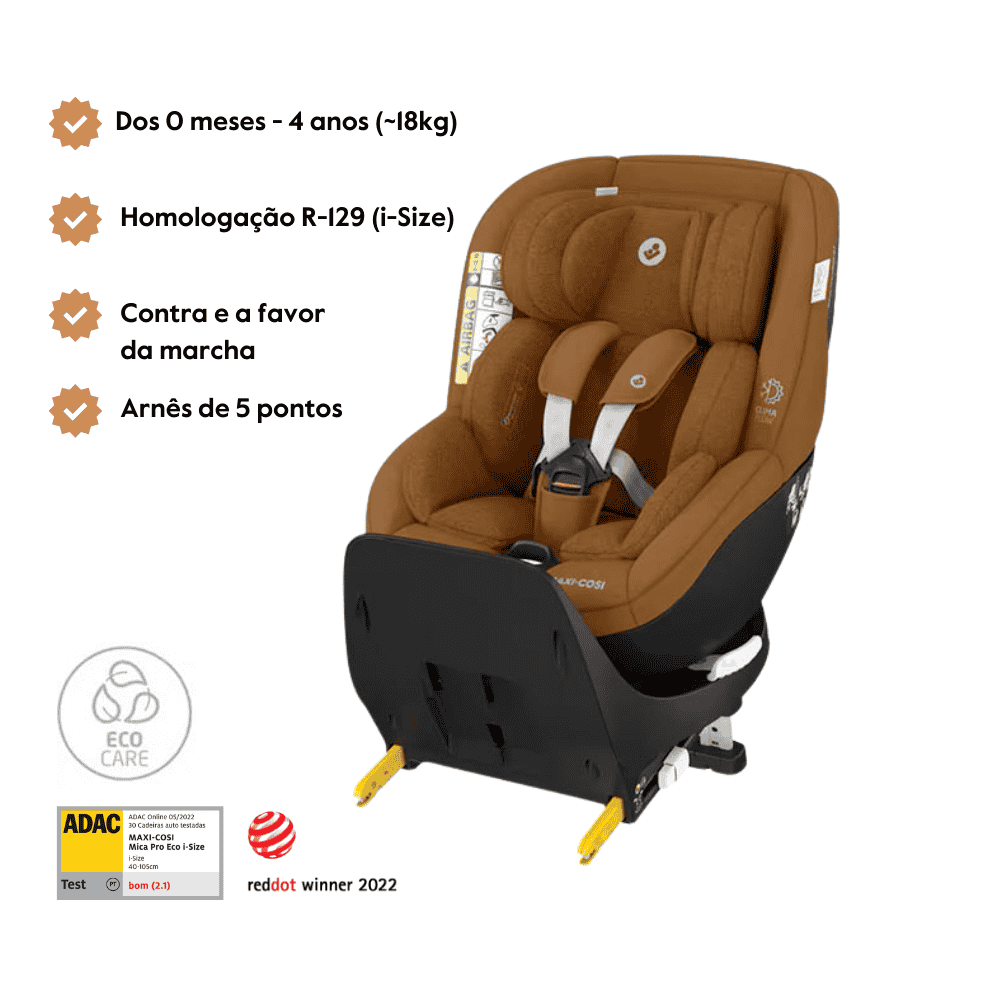 Cadeira Auto Mica Pro Eco i-Size da Maxi-Cosi - Conforto e inovação ecológica - Authentic Cognac