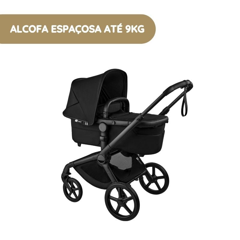 Carrinho de Bebé Bugaboo Fox 5 Renew - Negro/Vermelho Cereja