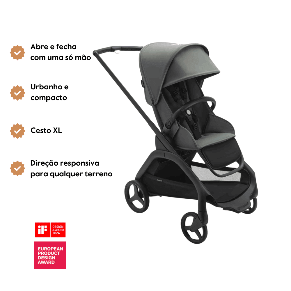 Carrinho de Bebé Dragonfly Completo da Bugaboo - Black/Forest Green
