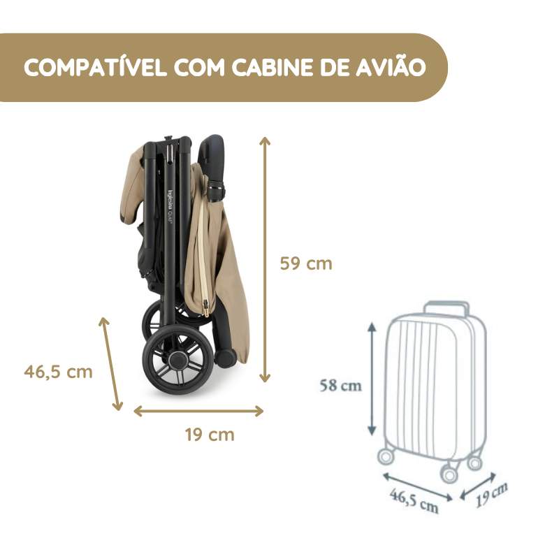 Carrinho de Bebé Compacto Quid 3 da Inglesina - Cosmic Black