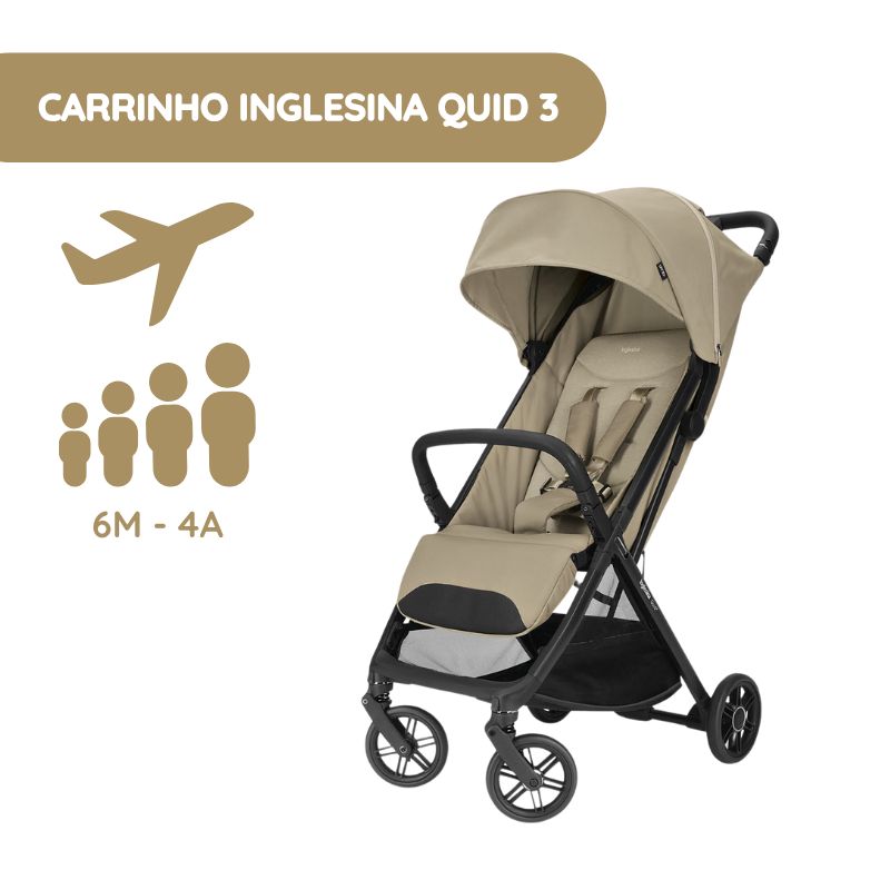 Carrinho de Bebé Compacto Quid 3 da Inglesina - Lunar Beige