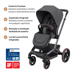 Carrinho de Bebé Fame da Maxi-Cosi - Conforto premium dos 0 meses aos 4 anos - Twillic Graphite