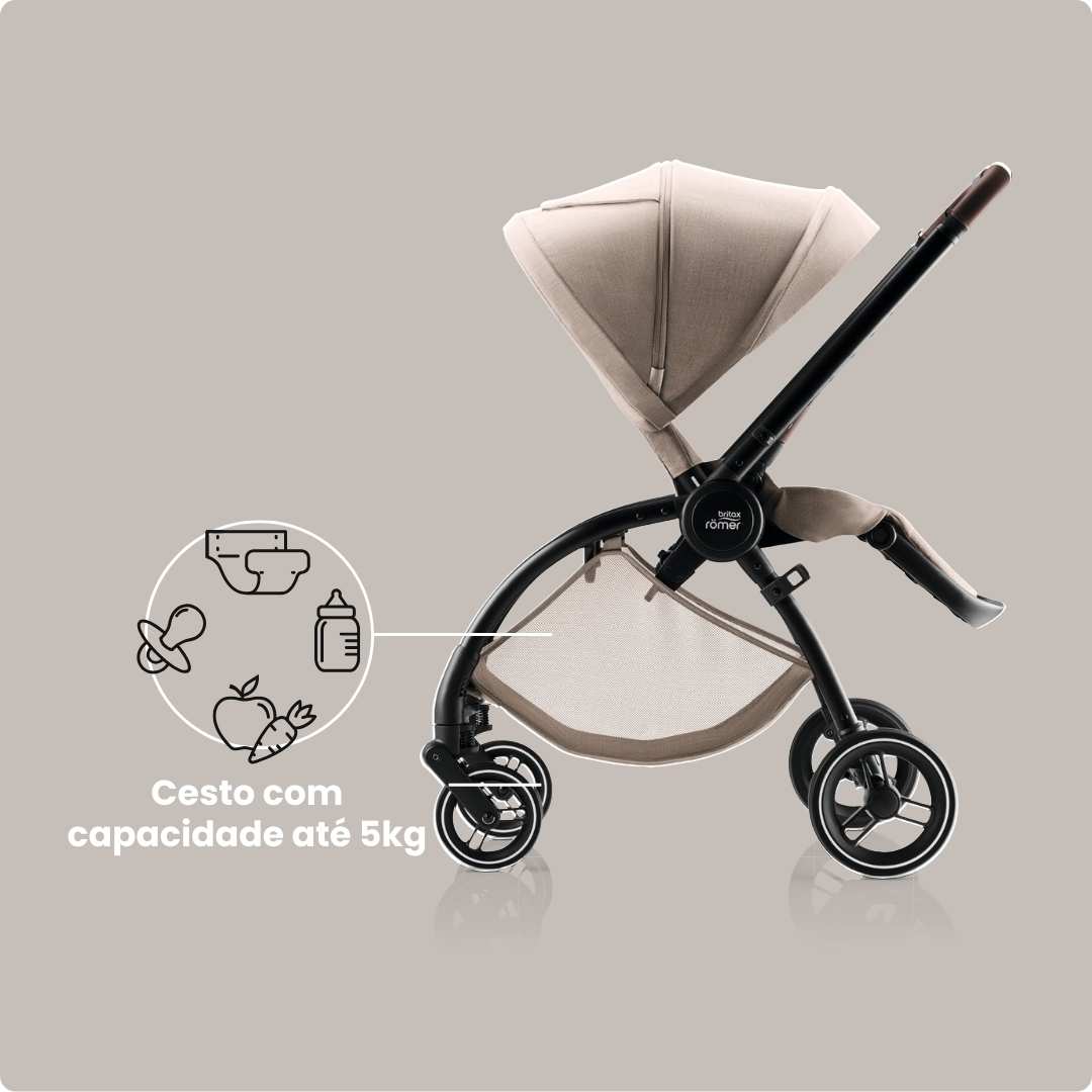 Trio Rio Carrinho de Bebé + Alcofa + Ovinho Baby-Safe Pro da Britax Römer - Style Teak