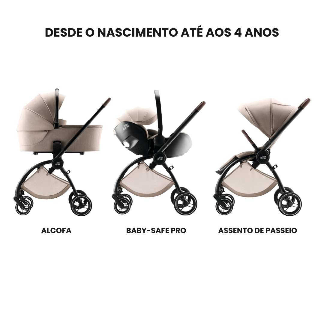 Trio Rio Carrinho de Bebé + Alcofa + Ovinho Baby-Safe Pro da Britax Römer - Style Teak