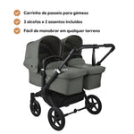 Carrinho de Bebé para Gémeos Bugaboo Donkey 5 Twin - Black/Forest Green