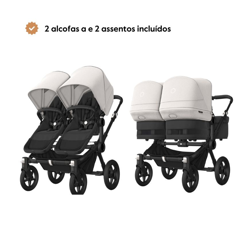 Carrinho de Bebé para Gémeos Bugaboo Donkey 5 Twin - Black/Forest Green