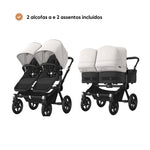 Carrinho de Bebé para Gémeos Bugaboo Donkey 5 Twin - Graphite/Gris Melange