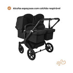 Carrinho de Bebé para Gémeos Bugaboo Donkey 5 Twin - Black/Forest Green
