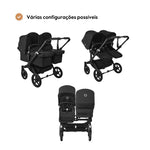 Carrinho de Bebé para Gémeos Bugaboo Donkey 5 Twin - Black/Forest Green