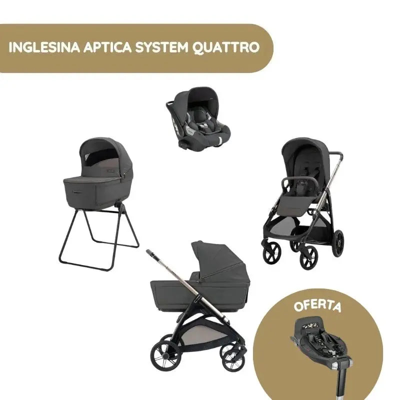 Carrinho de Bebé Inglesina Aptica System Quattro - Marble Grey