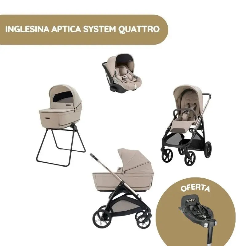Carrinho de Bebé Inglesina Aptica System Quattro - Vicuna Beige
