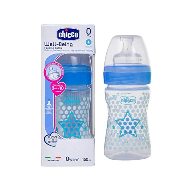 Chicco Biberão Well-Being 150ml Silicone 0m+ - Boy
