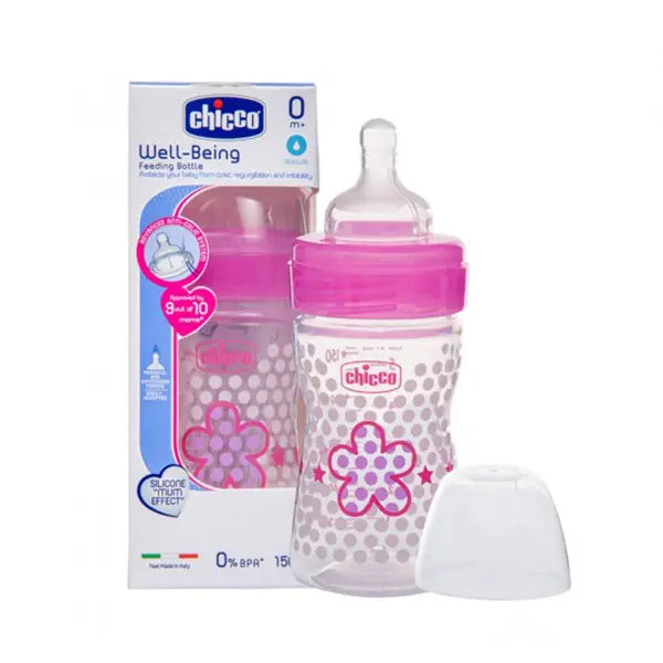 Chicco Biberão Well-Being 150ml Silicone 0m+ - Girl