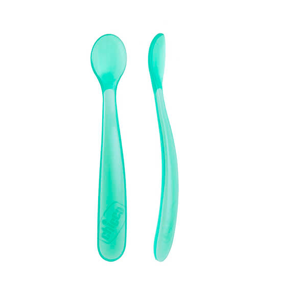 Chicco Colher de silicone 6m+ - Azul (2 uni.)