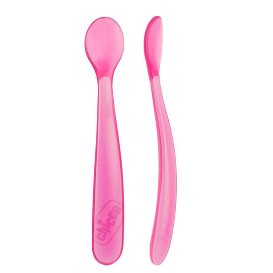 Chicco Colher de silicone 6m+ - Rosa (2 uni.)