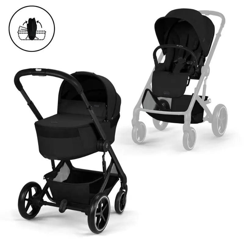 Cybex Balios S Lux Carrinho de Bebé com Alcofa Dobrável - Moon Black