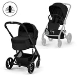 Cybex Balios S Lux Carrinho de Bebé com Alcofa Dobrável - Moon Black