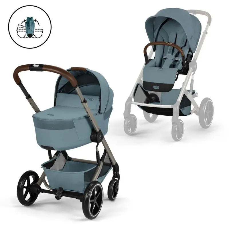 Cybex Balios S Lux Carrinho de Bebé com Alcofa Dobrável - Stormy Blue