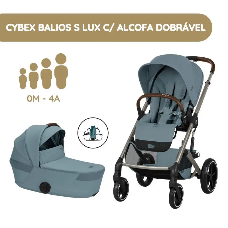Cybex Balios S Lux Carrinho de Bebé com Alcofa Dobrável - Stormy Blue