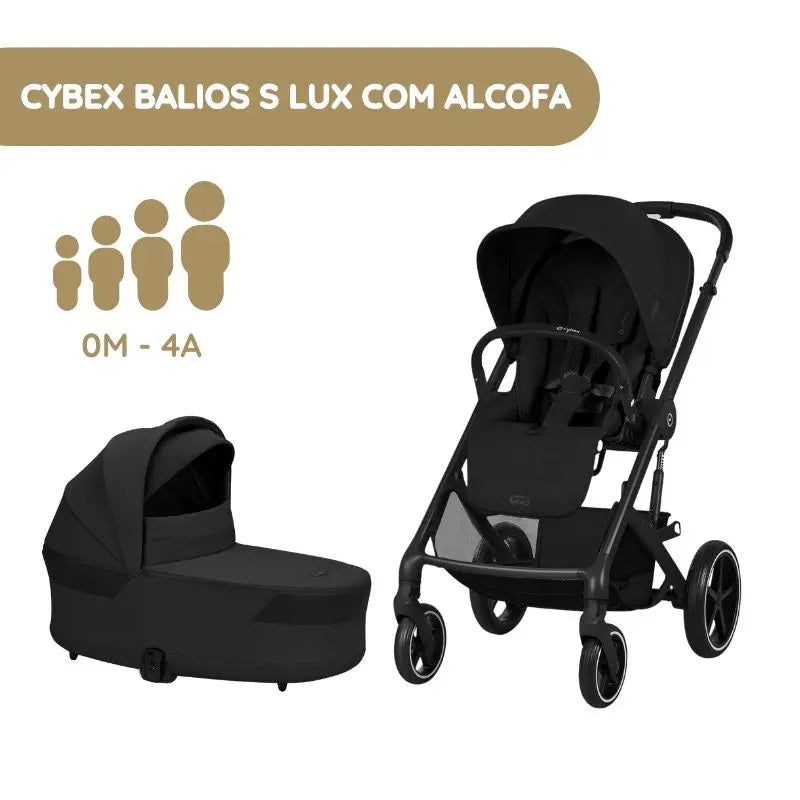 Cybex Balios S Lux Carrinho de Bebé com Alcofa - Moon Black