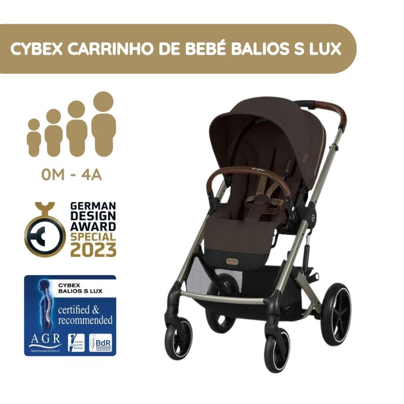 Cybex Carrinho de Bebé Balios S Lux - Chocolate Brown